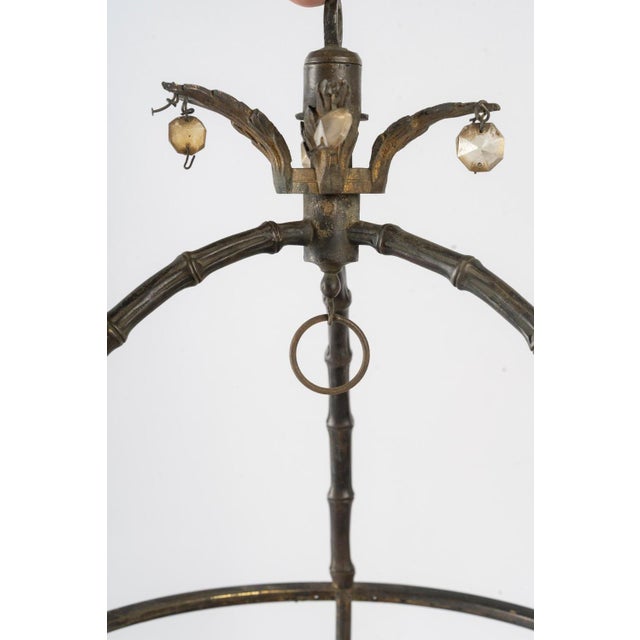 Antique Brass Lantern Frame in the style of Maison Bagues For Sale - Image 4 of 7