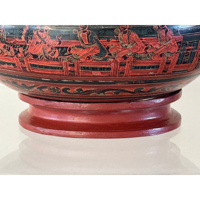 Early 20th Century Burmese Lacquer Lidded Jar For Sale - Image 11 of 12
