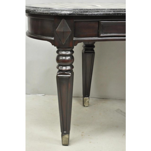 Wood Seven Seas by Hooker Furniture Zebra Tessellated Stone Kidney Shaped Table Desk For Sale - Image 7 of 16