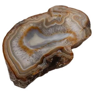 Vintage Freeform Ashtray in Natural Carved Agate, 1970s