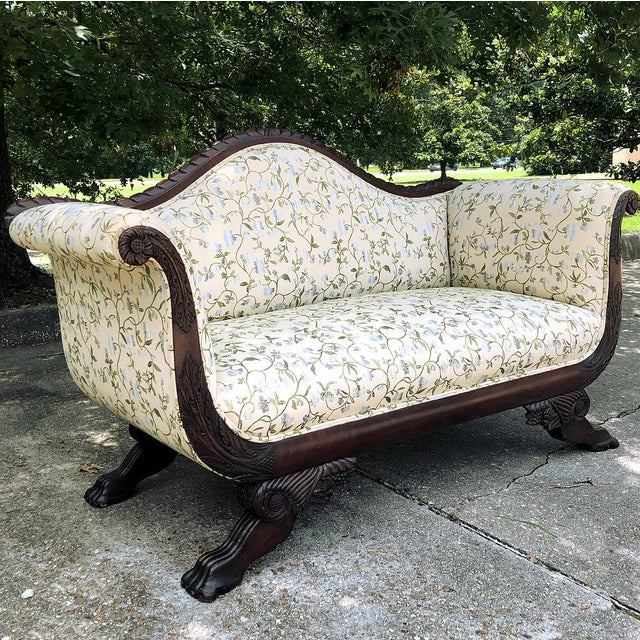 19th Century Louis Philippe Period French Mahogany Sofa Ca. 1850 For Sale - Image 9 of 13