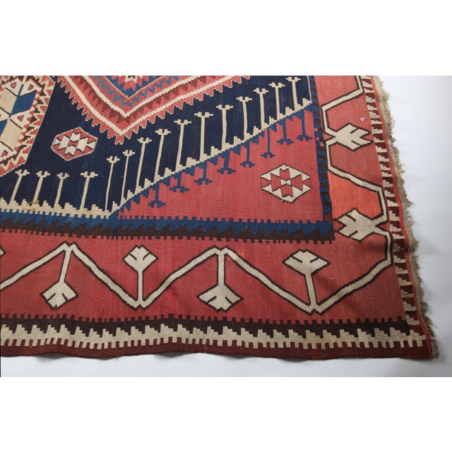 Antique Collectore Caucasian Shirvan Handwoven Kilim Late 19c -7' 1'' X 12' 2'' For Sale - Image 10 of 14