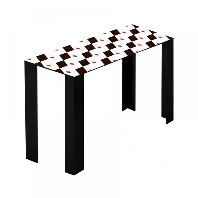 Metal Festa Mobile Coco Console Table in Powder-Coated Aluminum by Altreforme For Sale - Image 7 of 8