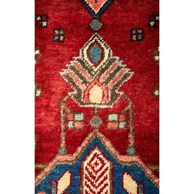 Red 1950s Persian Heriz Runner Rug 2’9″ X 14’7″ For Sale - Image 8 of 10