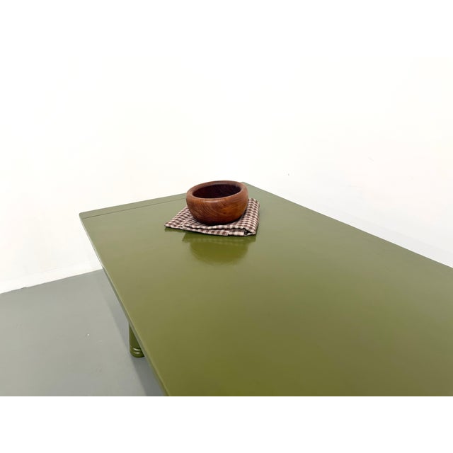 Olive Green Lacquered Dining Table from DLG Georges Robert, 1970 For Sale - Image 11 of 18