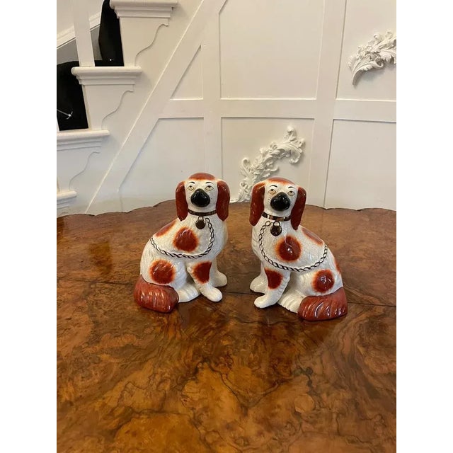 Brown Victorian Staffordshire Dogs, 1880, Set of 2 For Sale - Image 8 of 8