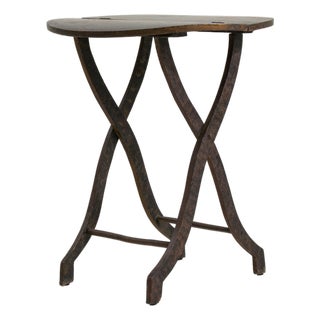 Mid 20th Century France Chinoiserie Tan Wood Side Table For Sale