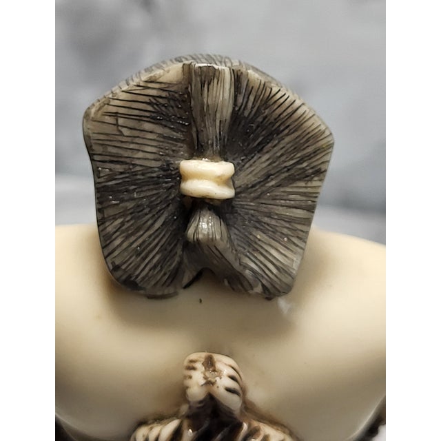 Antique Meiji Period Japanese Hand Carved Sumo Figurine For Sale - Image 9 of 14