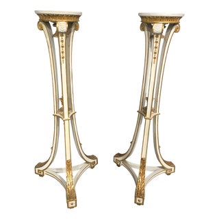Parcel Gilt Torchere Stands, 1910s, Set of 2 For Sale