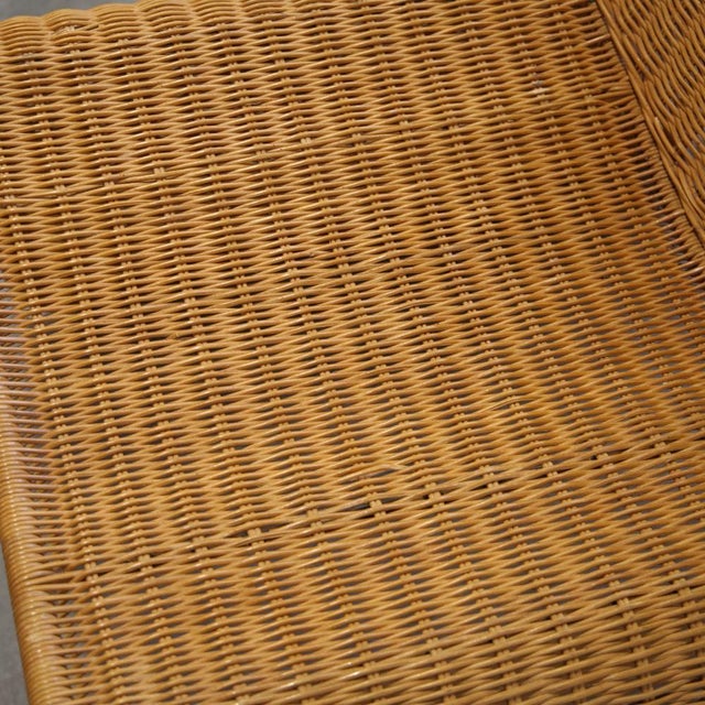 Set of Wicker Chair and Ottoman, 1970s For Sale - Image 14 of 15