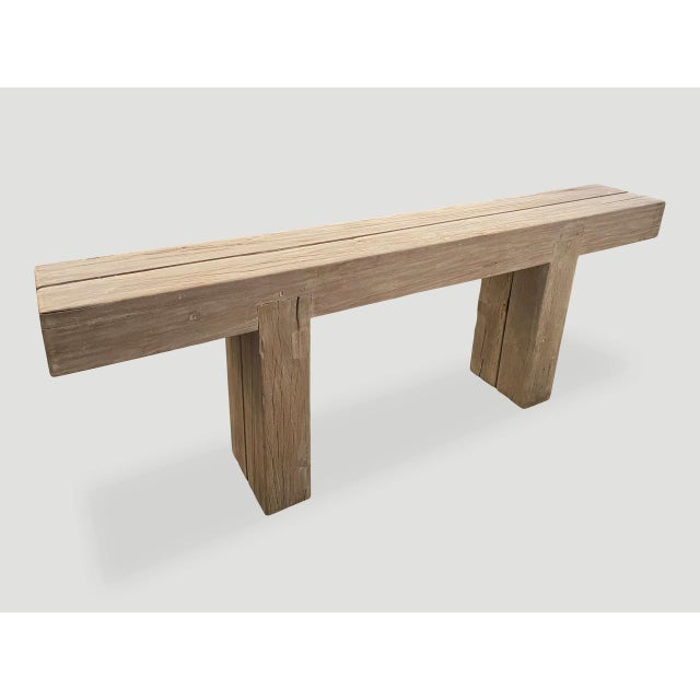 Andrianna Shamaris Teak Wood Log Console Table For Sale - Image 10 of 18