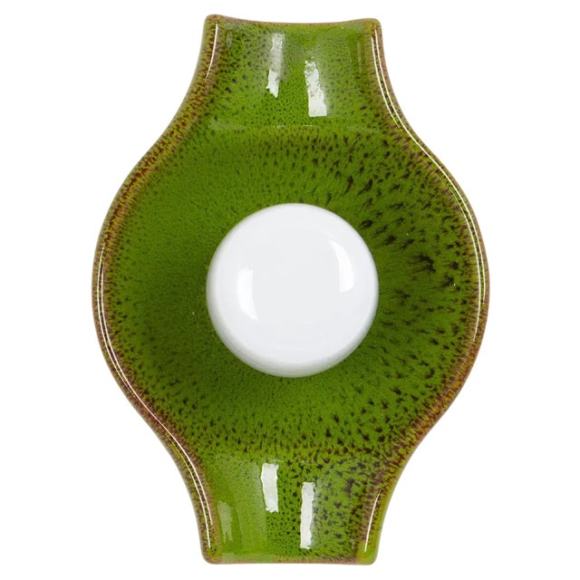 Green Ceramic Sputnik Wall Light attributed to Cari Zalloni, Germany, 1970s For Sale