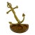 Vintage 1940's Brass Anchor Desk Inkstand on Cast Iron Base | Nautical Maritime Desk Accessory For Sale
