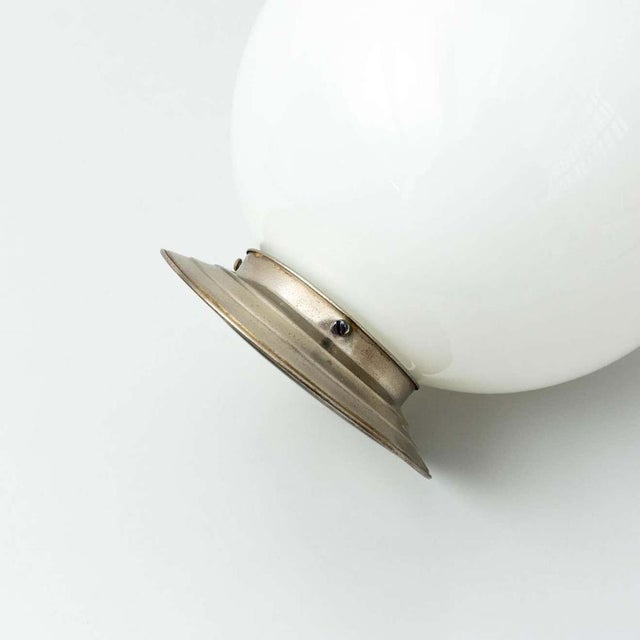 Mid-Century Modern French Opaline Ceiling Lamp, 1940s For Sale - Image 6 of 10