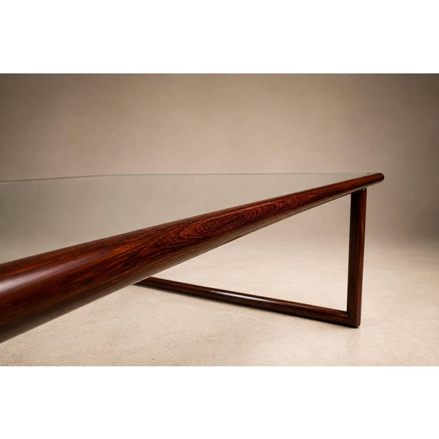 Transparent Joaquim Tenreiro Coffee Table in Brazilian Rosewood & Glass, Brazil, 1960s Lot 750C For Sale - Image 8 of 18