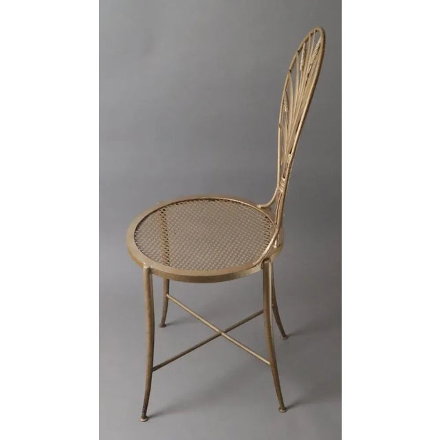 Hollywood Regency Gold Wheat Chair by S. Salvadori, Florence, 1960s For Sale - Image 3 of 13