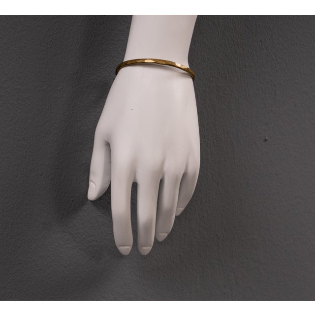 Mid-Century Modern Brass Cuff Bracelet with Circles, 1980s For Sale - Image 3 of 7