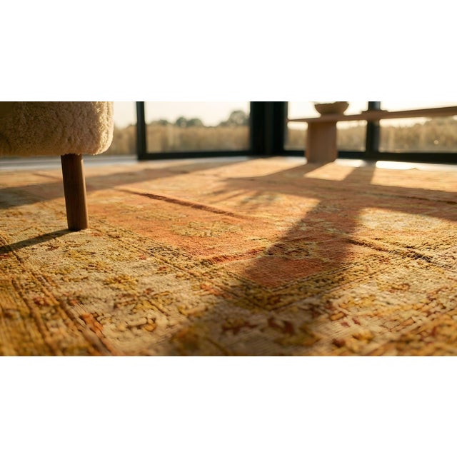 Early 20th Century Turkish Oushak Carpet ( 10'5'' x 12'6'' - 318 x 382 ) For Sale - Image 13 of 15