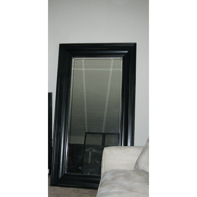 Pottery Barn Solano Dark Wood Beveled Glass Floor Mirror Chairish