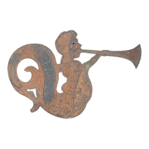 Early 20th Century Primitive Folk Art Sheet Metal Weathervane of Triton