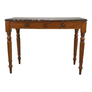 19th Century Mahogany and Marble Top Side Table For Sale