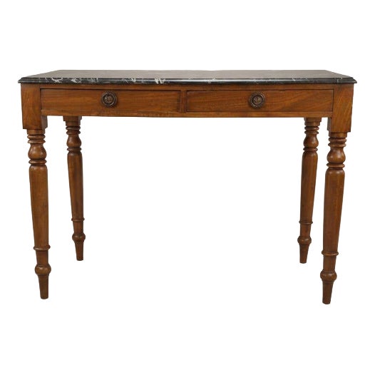 19th Century Mahogany and Marble Top Side Table For Sale