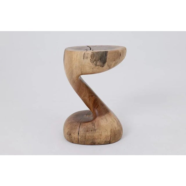 Wood Walnut Wooden Sculptural Side Table by Logniture For Sale - Image 7 of 14