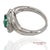 Green Gia Certified Solid Platinum 900 Natural Diamond and Natural Emerald Ring, Size 6.5 For Sale - Image 8 of 12