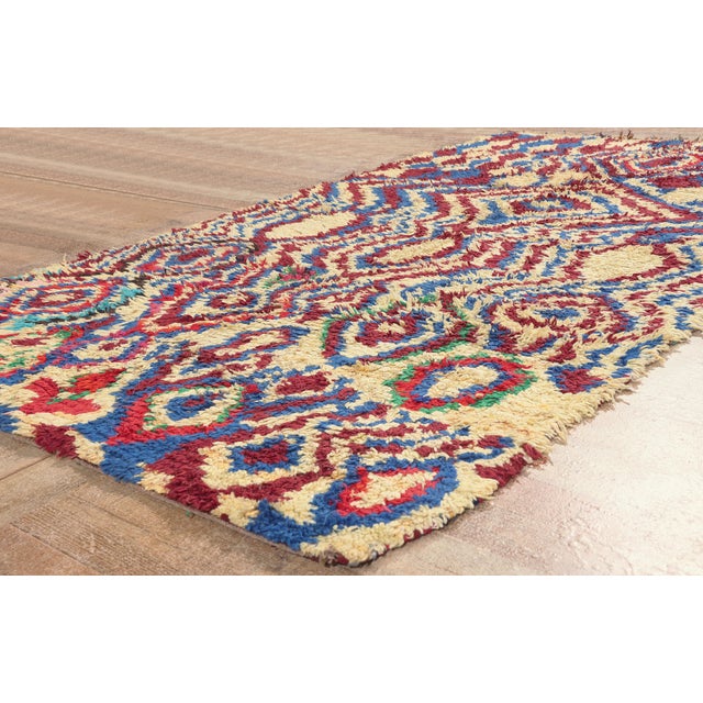 Beige Vintage Azilal Boucherouite Moroccan Rug, 04'07 X 08'02 For Sale - Image 8 of 10