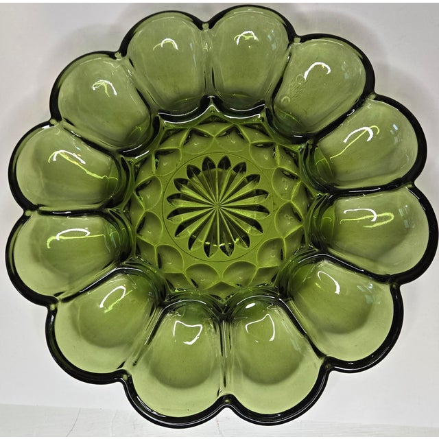 Mid Century Avocado Green Egg Platter For Sale - Image 9 of 9