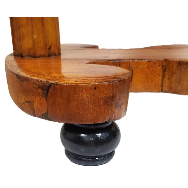 19th C Austrian / German Carved Column Biedermeier Oval Library Desk For Sale - Image 17 of 18
