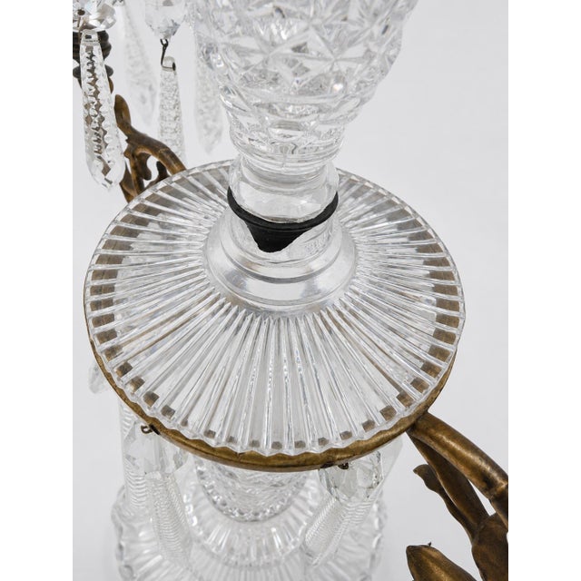 Late 19th Century Pair of French Louis XVI Style Cut-Crystal and Gilt-Metal Candelabra, Circa 1880–1900 For Sale - Image 5 of 13