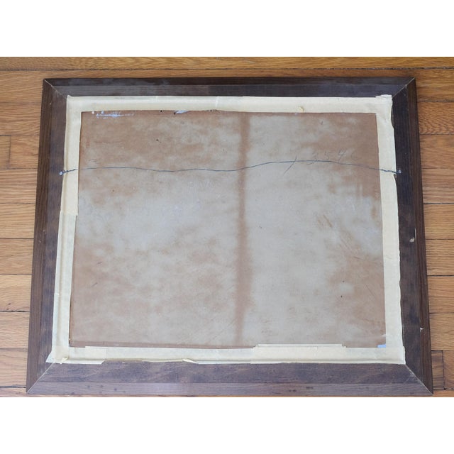 Mid 20th Century Mid 20th Century Floral Geranium Still Life Oil Painting For Sale - Image 5 of 5