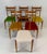 Italian Art Deco Walnut Chairs with Colorful Velvet Seats, 1950s, Set of 6 For Sale - Image 3 of 12