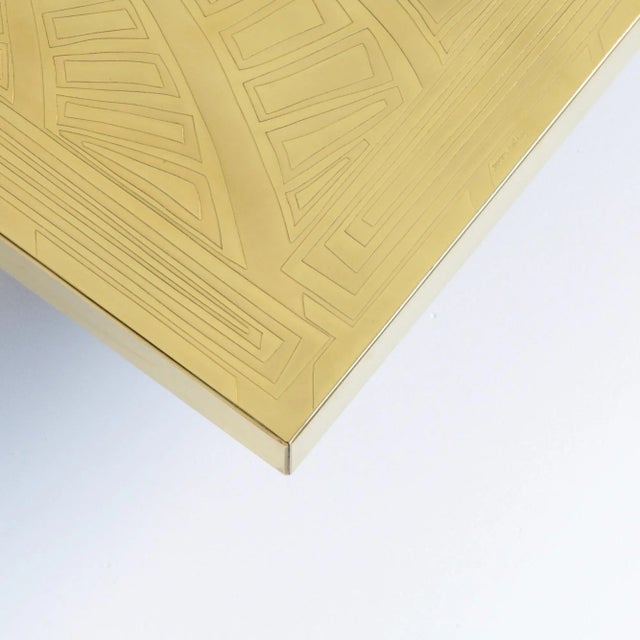 Etched Brass Side Table by Georges Mathias for Belform, 1970s For Sale - Image 14 of 18
