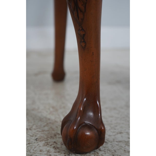 Set of Eight Baker George III Chippendale Style Burl Walnut Dining Room Chairs For Sale - Image 16 of 18