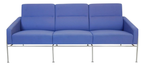 Model 3303 3-Seater Sofa in Blue Fabric by Arne Jacobsen, 1997