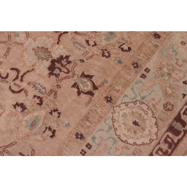 1990s Boho Chic 1990's Pak-Persian Tan/Green Wool Rug - 6'1'' X 8'8'' For Sale - Image 5 of 9
