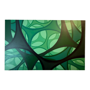 Rebecca Raymond 1996 Oil on Canvas Large Biomorphic Painting “Chaos=Order=Chaos”