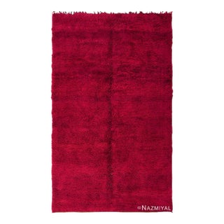 Nazmiyal Collection Vintage Double Sided Shaggy Red Moroccan Berber Rug For Sale