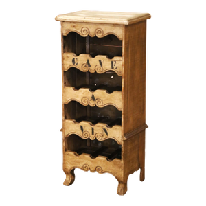 Vintage French Provincial Pine Twelve-Bottle Wine Cabinet, Cave À Vin