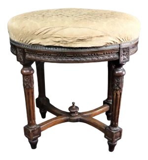 19th C Louis XVI Style Carved Walnut Footstool