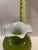 Boho Chic Olive Green Vase With White Flower Top For Sale - Image 12 of 12
