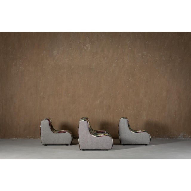 Italian Modular Sofa in Freedom Flight Velvet, 1970s, Set of 3 For Sale - Image 10 of 11