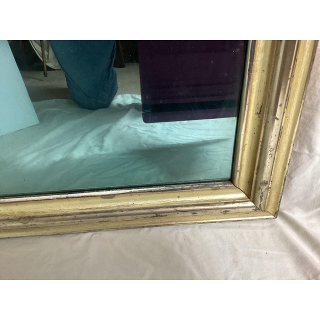 Antique Large Lemon Gold Wall Mirror 25 1/2” X 41 1/2” For Sale - Image 9 of 10