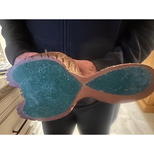 1970s 1970's Sarreid Ltd. Spanish Carved Wooden 8.5" H Beaver With Brass Twig For Sale - Image 5 of 5