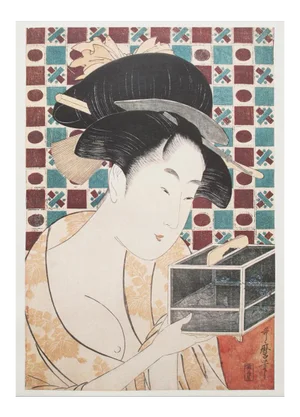 1980s Kitagawa Utamaro "Insect Cage"