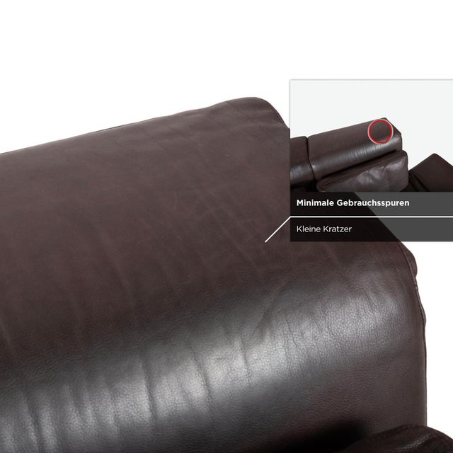 Moule Leather Corner Sofa in Brown Chrome with Manual Function from Brühl For Sale - Image 14 of 18