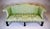 Custom George III Mahogany Camel Back Sofa With Damask Silk Upholstery For Sale - Image 4 of 16