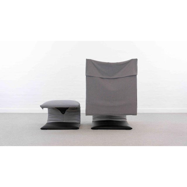 Set of Zen Armchair with Footstool by Claude Brisson for Ligne Roset, 1980s For Sale - Image 10 of 18